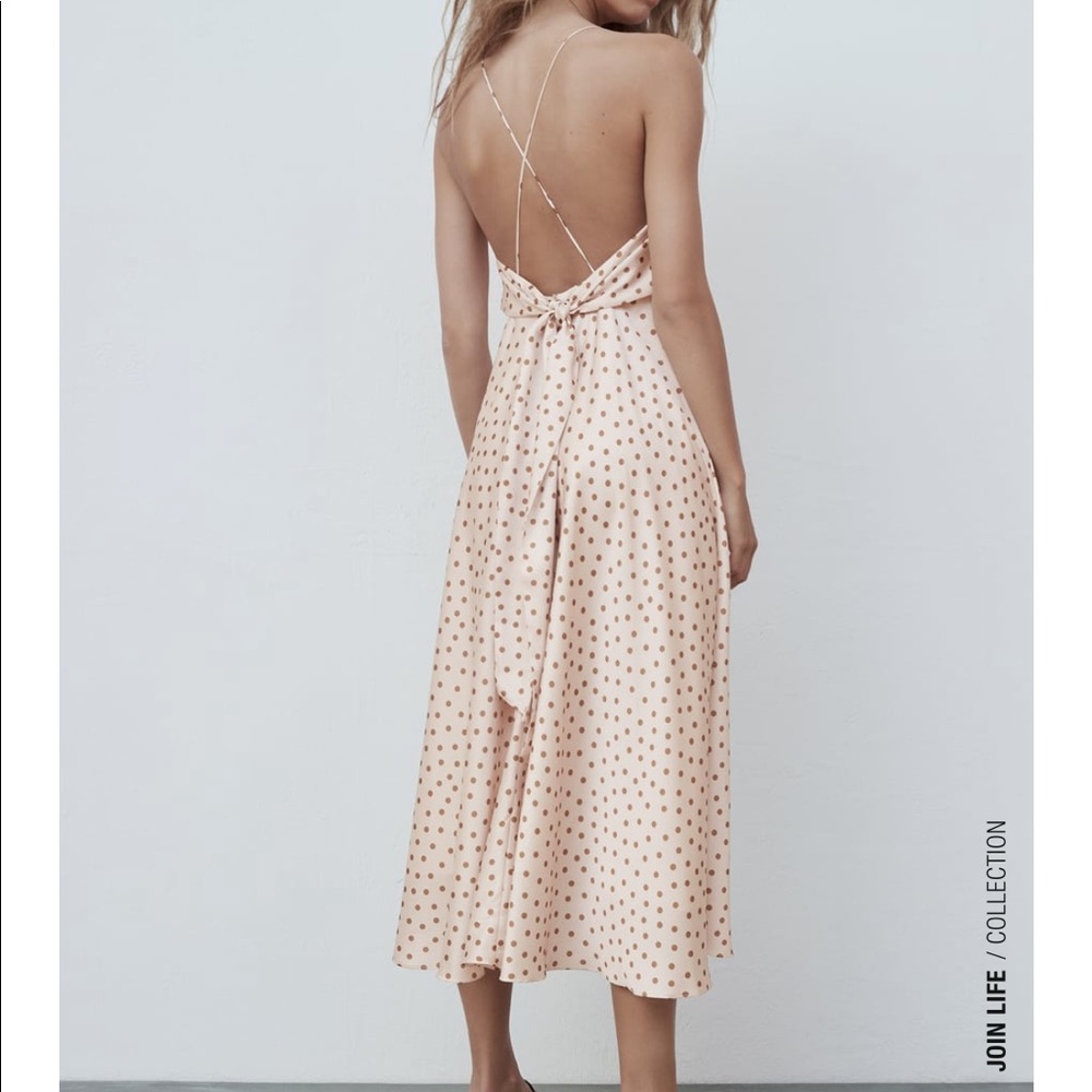 Zara Polka Dot MIDI Dress - Picture 3 of 7